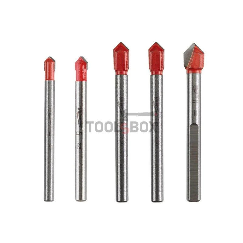 Carbide drill bits for glass and ceramics Milwaukee 4932479948, 5 pieces