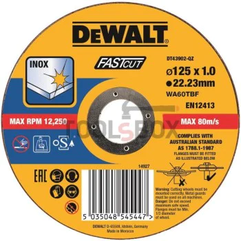 Carboflex blade for cutting inox DeWALT DT43902, ф125х1.0х22.2