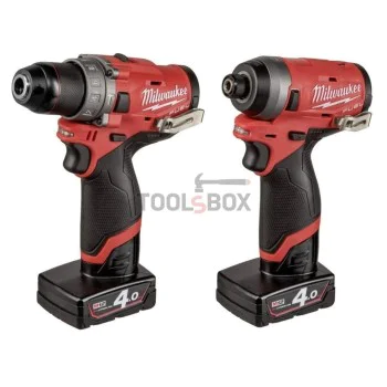 Комплект акумулаторни инструменти Milwaukee M12FPP2A-402X, 12V