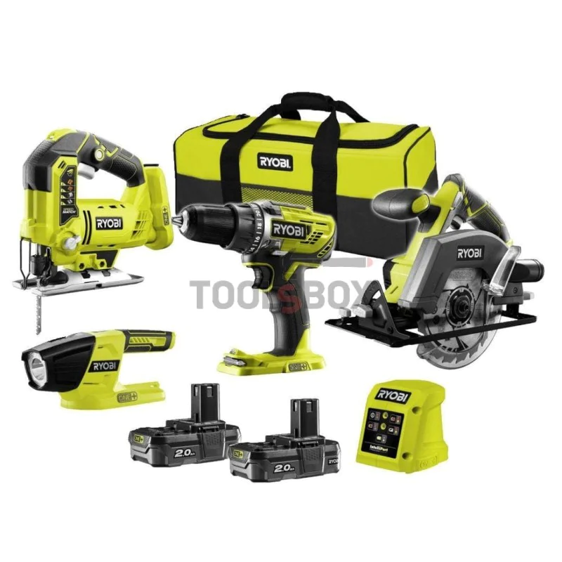 RYOBI R18CK4D-220S, 18V cordless machine kit