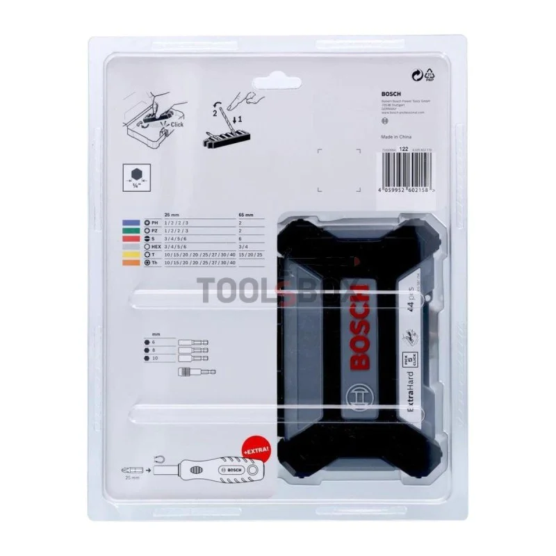 BOSCH Pick and Click Bit Set, 45 pieces