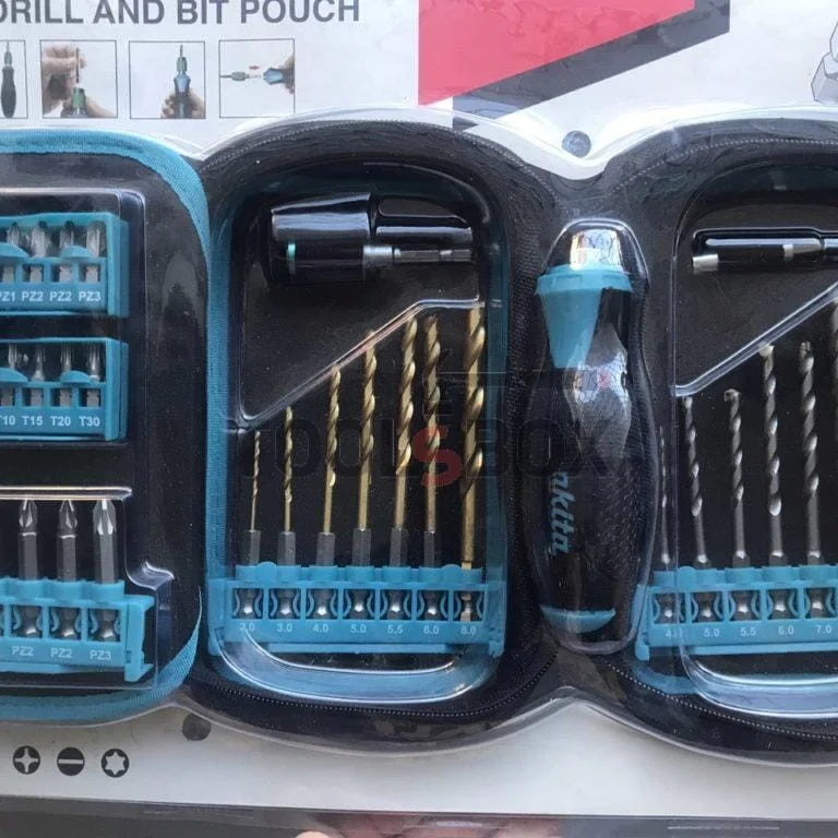 Bits and drill bits set with screwdriver Makita P-90009 / 37 pieces