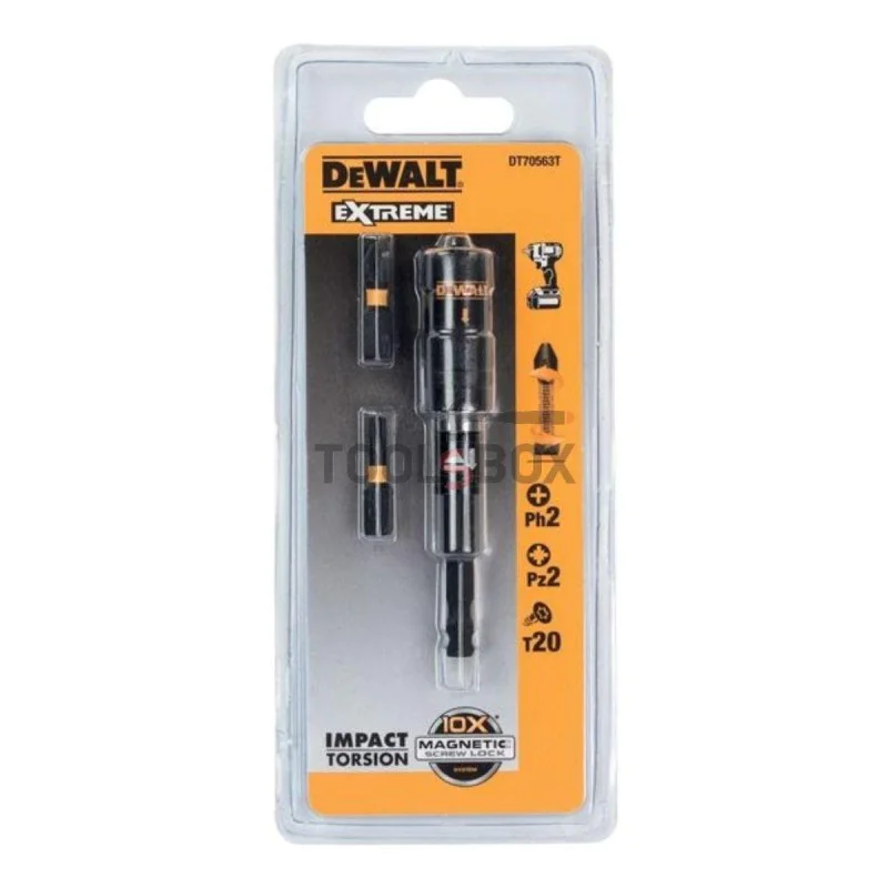 Set of bits with magnetic holder Dewalt DT70563T, 4 pieces