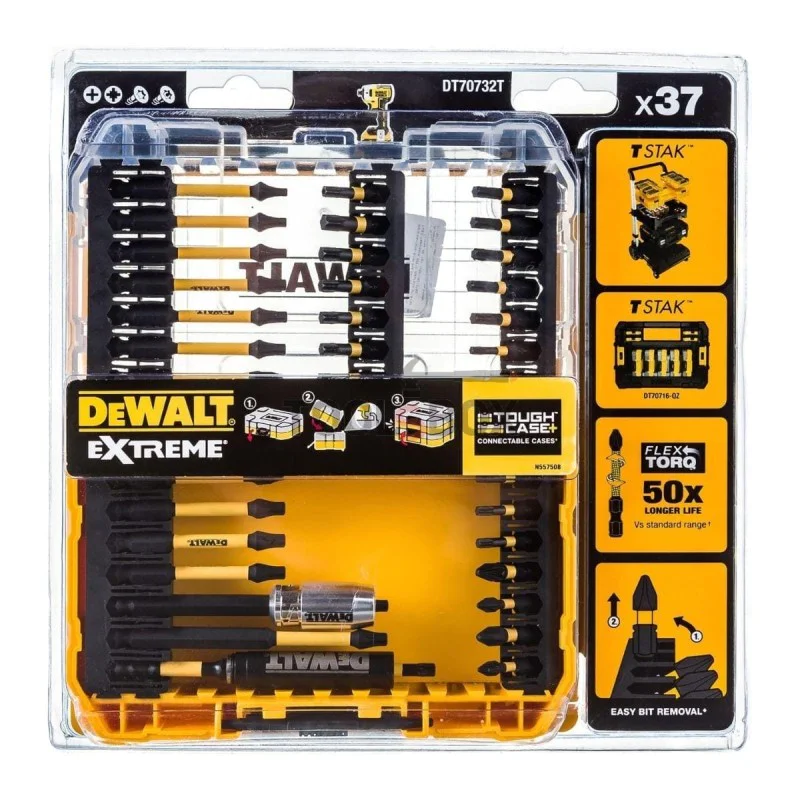 Dewalt DT70732T bit set with magnetic holder, 37 pieces, FLEXTORQ