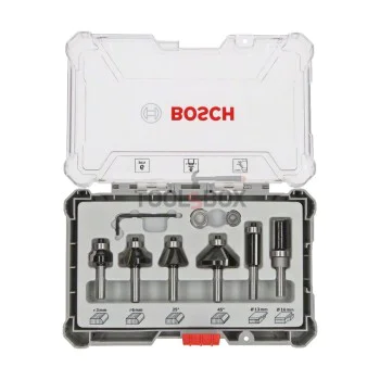 Комплект фрезери за оберфреза BOSCH 6мм опашка за оформяне на ръбове, 6бр.
