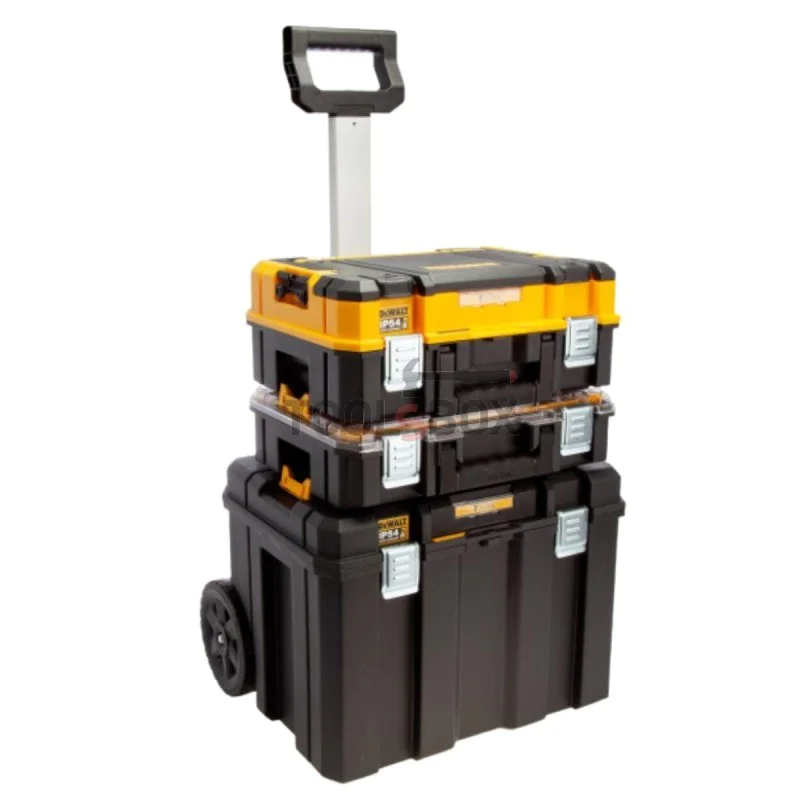 DeWALT DWST83411-1, TSTAK plastic tool case set on wheels