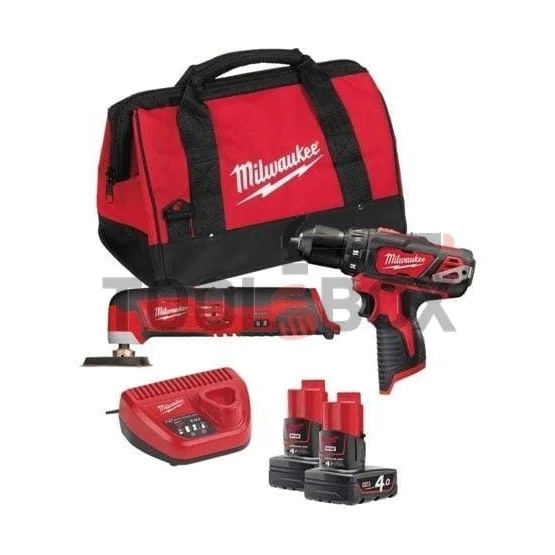 Milwaukee M12BPP2D-402B / M12 TM POWERPACK screwdriver and multi-tool set 4933441250
