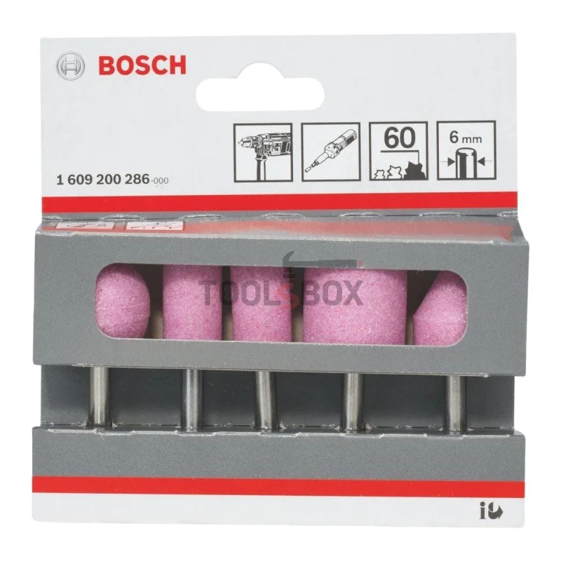 Sanding pin set BOSCH 1609200286, 6mm, 5 pieces