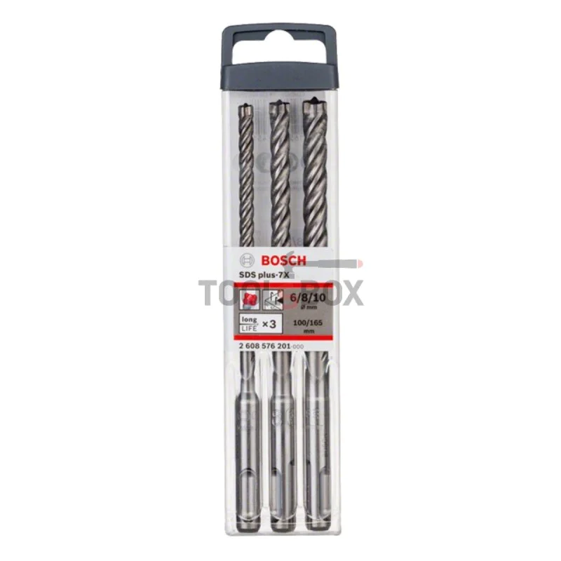 BOSCH SDS plus-7X drill bit set, 6-10mm 3 parts