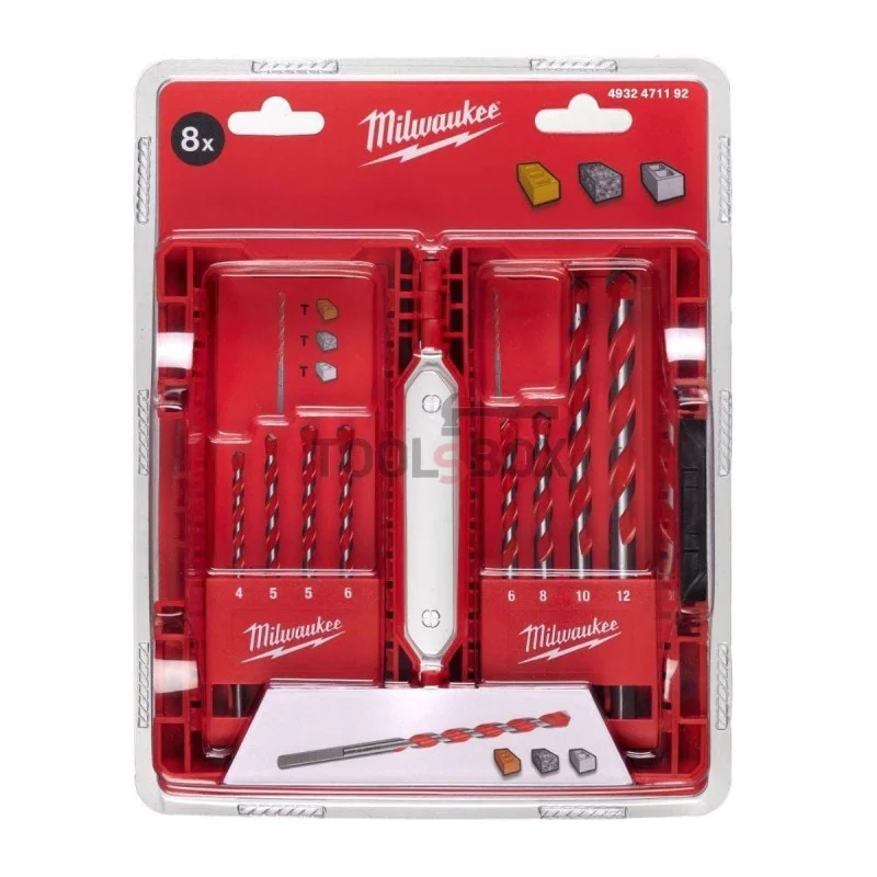 Milwaukee concrete drill set 4932471193, 8 pcs, 90-150 mm