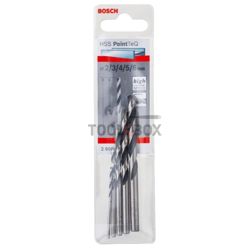 Set of BOSCH PointTec HSS metal drill bits, 2-6 mm, 5 pieces