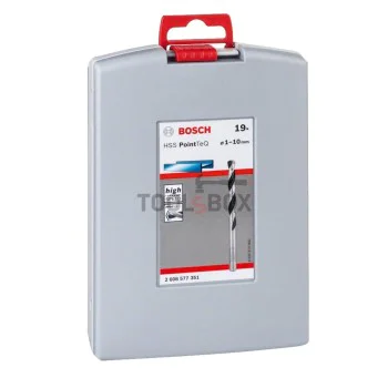 Комплект свредлa за метал BOSCH PointTec HSS,PointTeQ ProBox 1-10 мм,19 части
