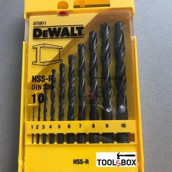 Set of drill bits for metal Dewalt DT5911, 1-10 mm, 10 pcs