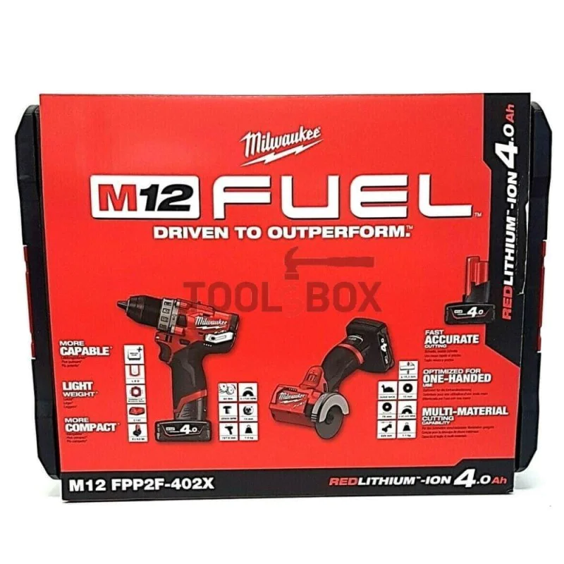 Milwaukee M12 FPP2F-402X Cordless Tool Set