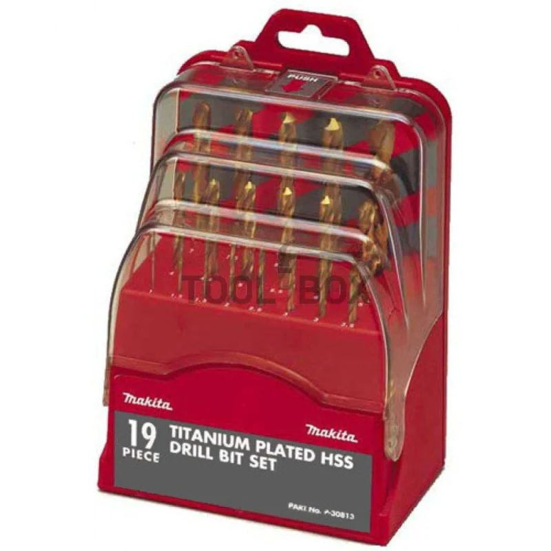 Metal drill set Makita P-30813 , 19 pcs. , HSS-TiN
