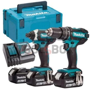 Set of 2 Makita DLX2131JX1 - 18V / 3.0Ah Li-Ion cordless machines