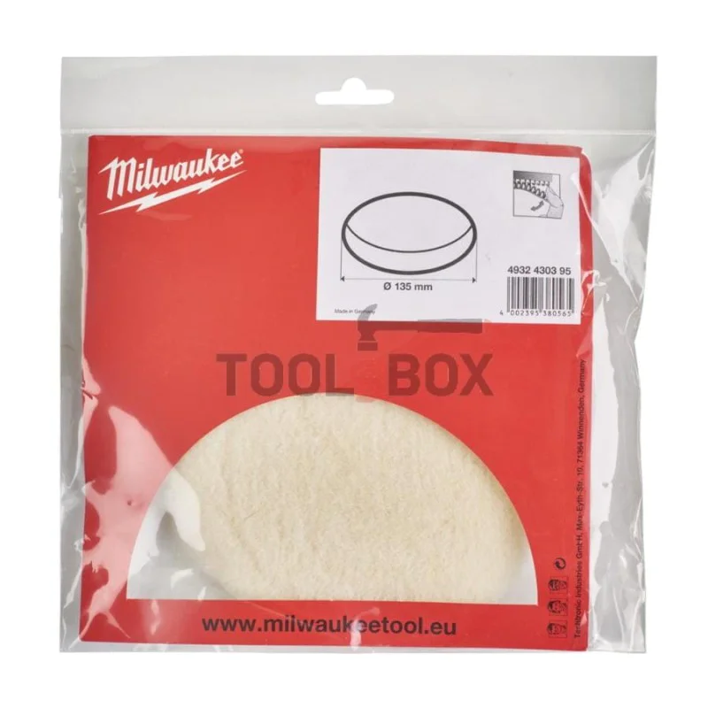 Milwaukee 4932430395 velcro polishing disc wool 135mm