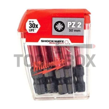 Накрайници/ битове Milwaukee 4932430866 / 10 Piece ShockWave Impact Duty PZ2 x 50mm