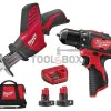 Milwaukee M12BPP2C-402B / M12TM POWERPACK screwdriver and zege set 4933441230