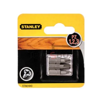 Cross bits Stanley STA61043, Ph1, Pz2, Pz3, 25 mm, 1/4, 3 pcs.