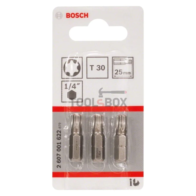 Star bit BOSCH 2607001622 Extra Hard, TORX T30x25mm, 3 pieces