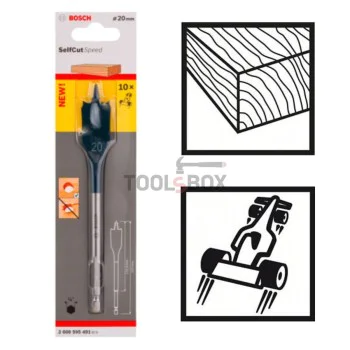 Плоско фрезово свредло за дърво BOSCH Self Cut Speed, 20x152x116.8мм