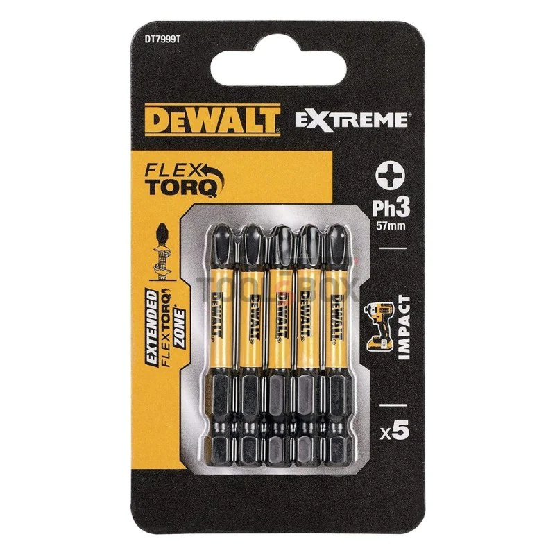 Reinforced bits Dewalt DT7999T PH3x50mm, 5 pieces