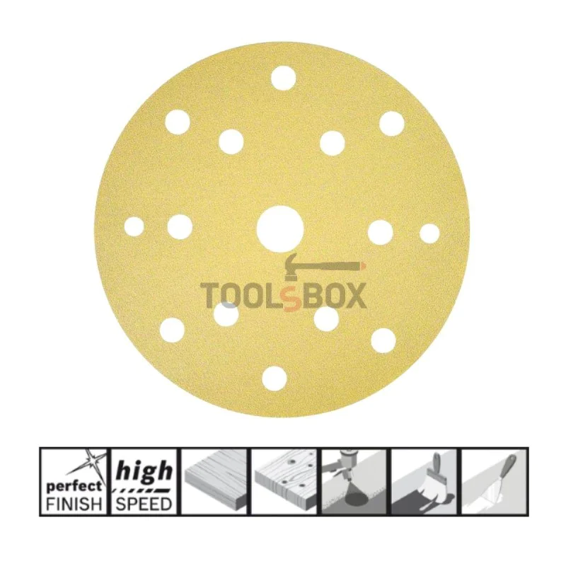Sandpaper BOSCH 2608621733, C450 150mm/100, 15 holes, 50 pieces
