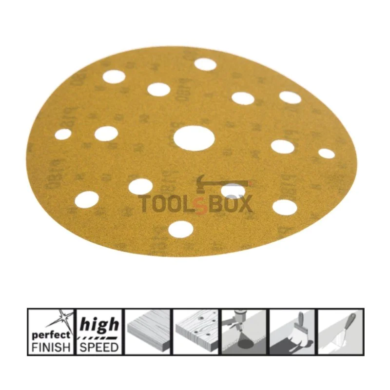 Sandpaper BOSCH 2608621736, C450 150mm/180, 15 holes, 50 pieces