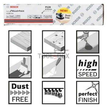 Шкурка за шлайф машини Bosch 2608621182, M480, 225мм/120, 25 броя