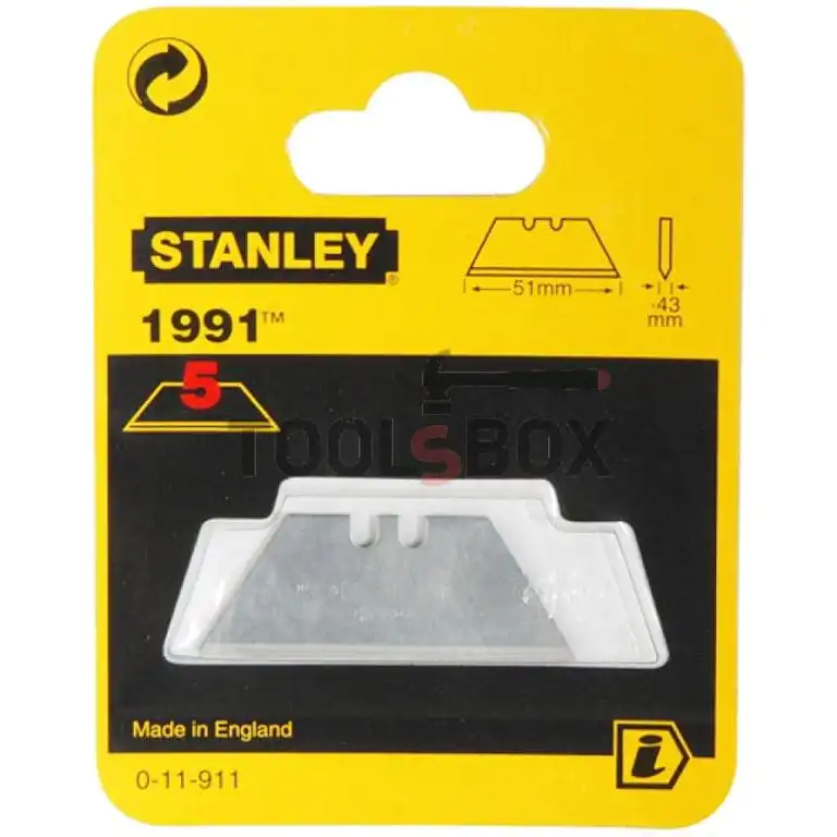 Stanley 0-11-911, Replacement blade for large model knife, 5 pcs.