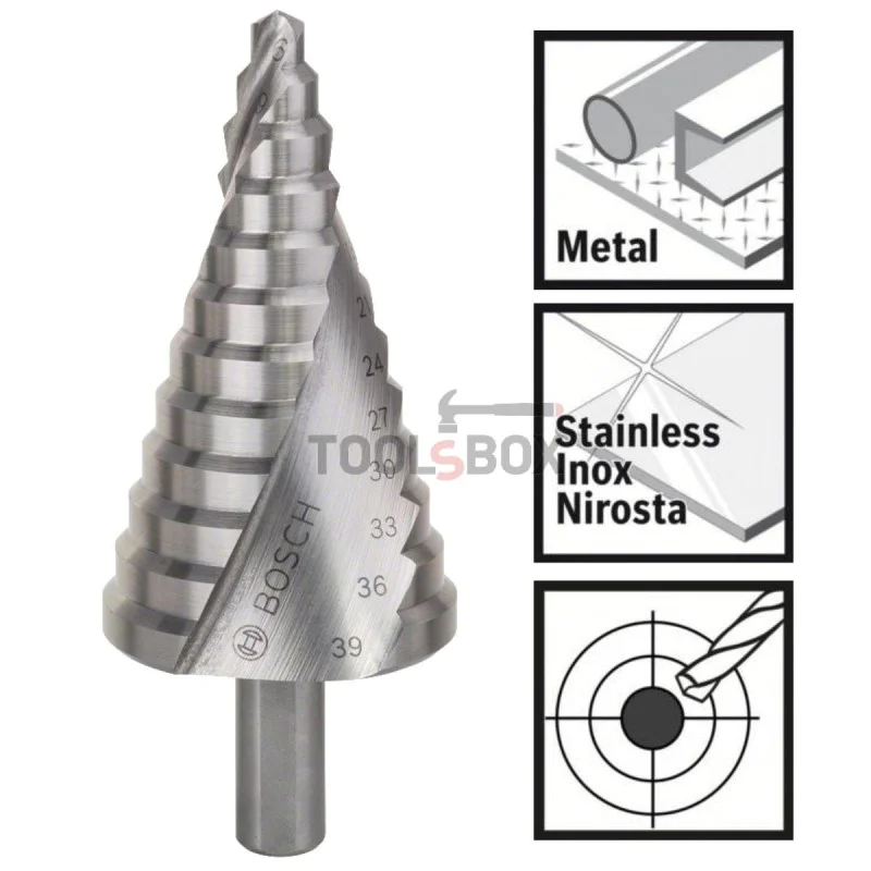 Stepped metal drill BOSCH, HSS, 6-39 mm