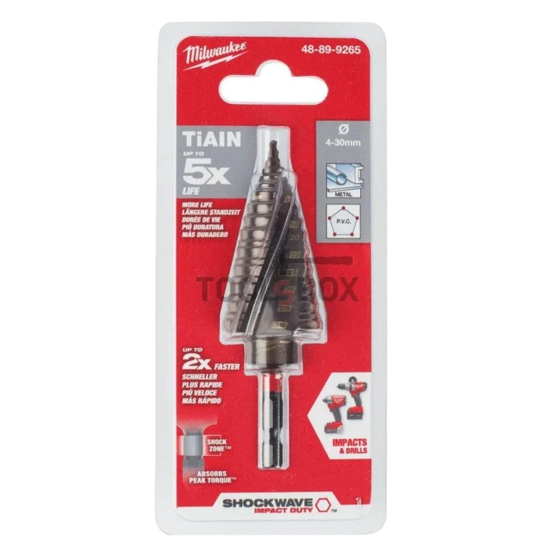 Milwaukee 4 - 30 mm step drill bit for metal
