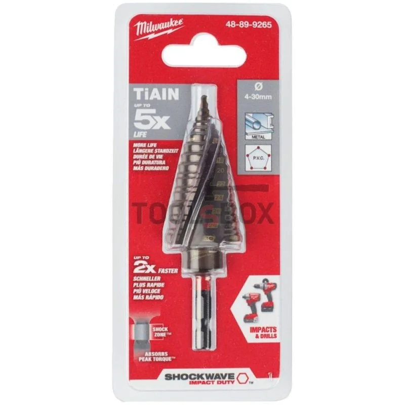 Milwaukee 4 - 30 mm step drill bit for metal