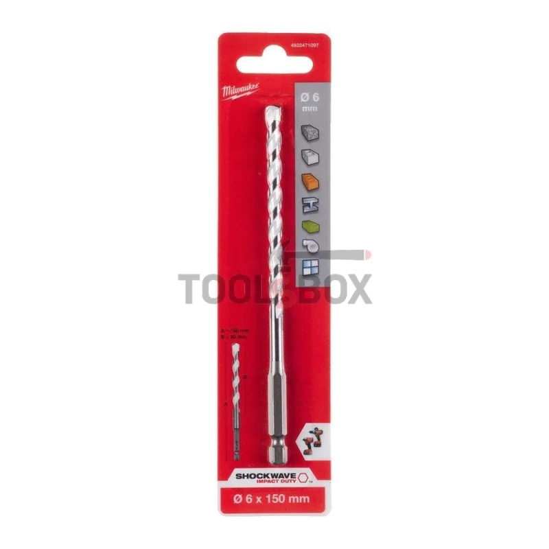 Свредло Milwaukee Multimaterial HEX 6 х 150 mm
