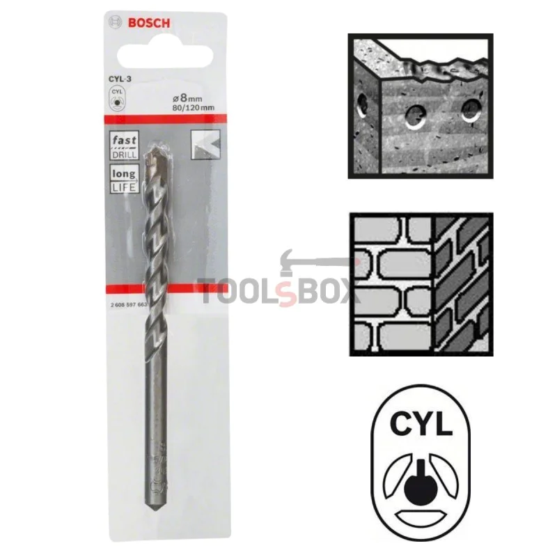 Concrete drill BOSCH CYL-3, 8x80x120mm