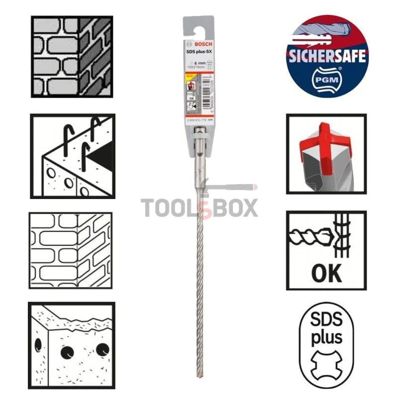 Concrete drill BOSCH SDS plus-5X, 6x150x210mm