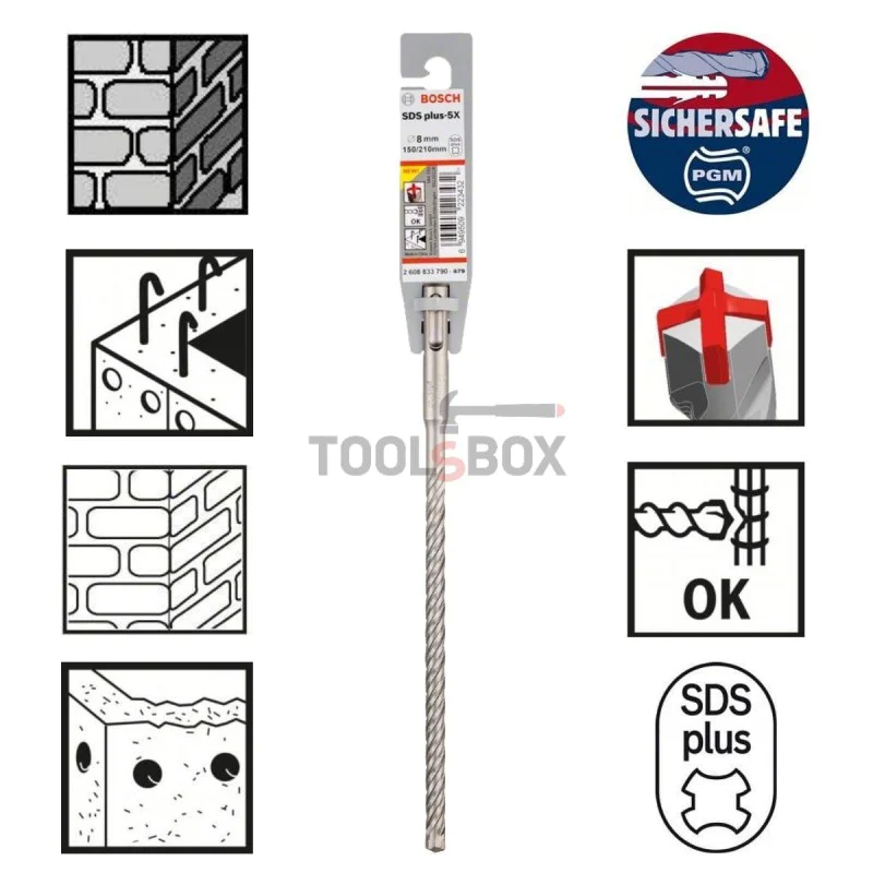 Concrete drill BOSCH SDS plus-5X, 8x150x210mm