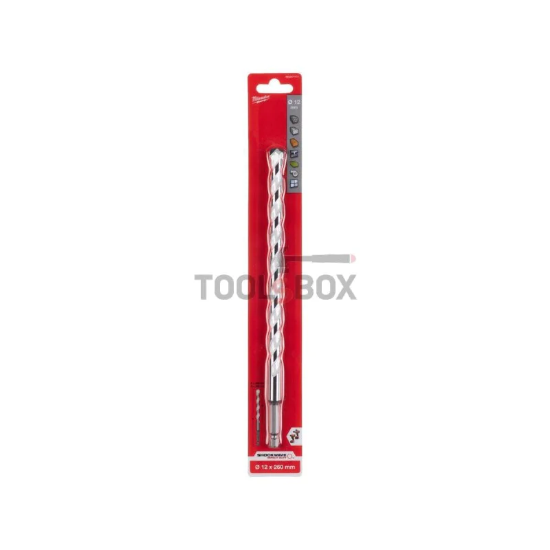 Milwaukee HEX 12 x 260mm concrete drill bit