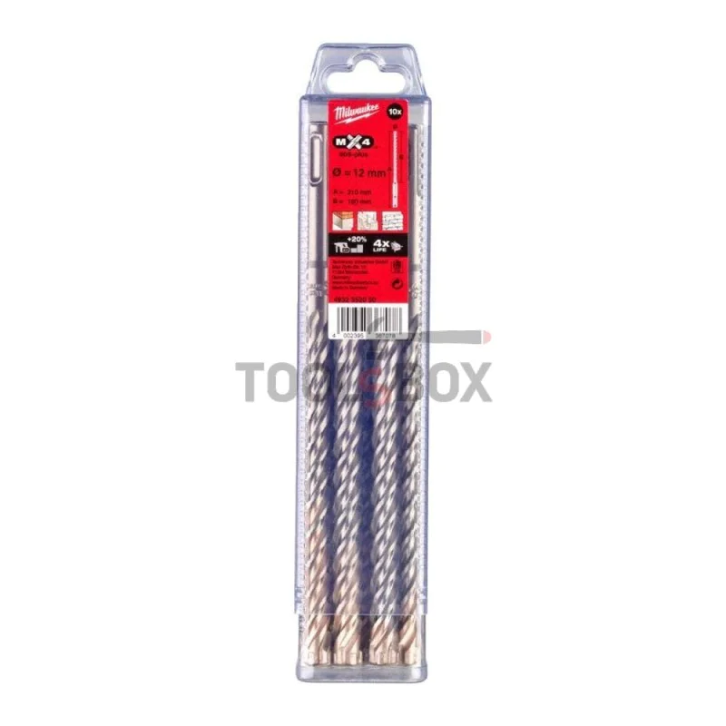 Milwaukee SDS+ MX4 12 x 150/210mm four-blade concrete drill bit