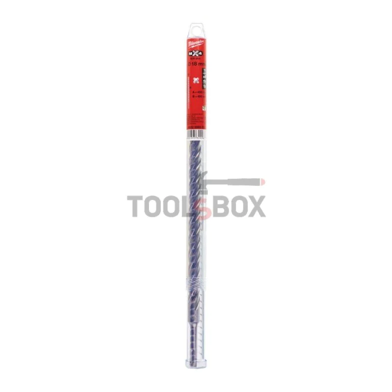 Milwaukee SDS+ MX4 18 x 400/450mm four-blade concrete drill bit