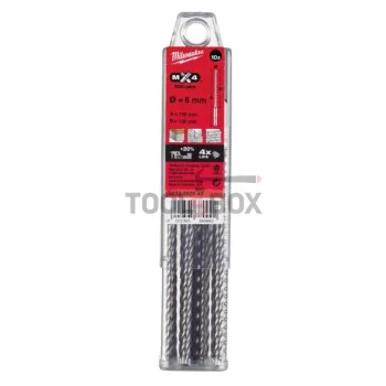 Свредло за бетон с четири остриета Milwaukee SDS+ MX4 6 x 100/165mm