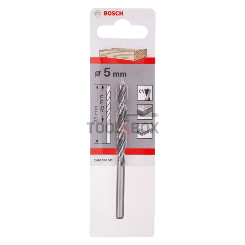 Wood drill BOSCH Brad Point, 5x45x85mm