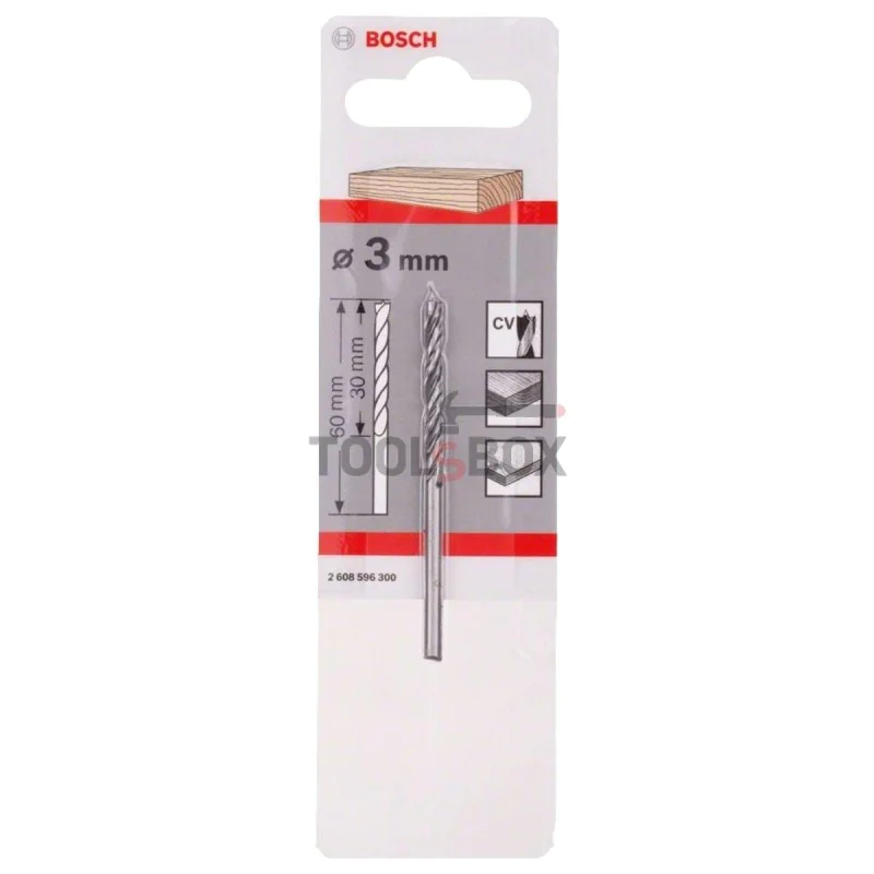 Wood drill BOSCH Brad Point, 3x30x60mm
