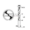 Metal drill BOSCH HSS-G, DIN 338, 4x43x75mm, 2 pcs.