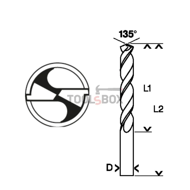 Metal drill BOSCH HSS-G, DIN 338, 5x52x86mm