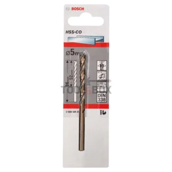 Свредло за метал BOSCH HSS-Co, DIN 338, 5x52x86мм