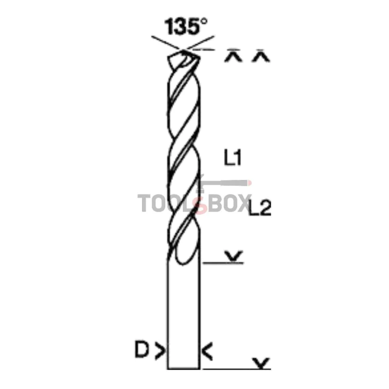 Metal drill BOSCH HSS-Co, DIN 338, 5x52x86mm