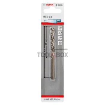 Свредло за метал BOSCH HSS-Co, DIN 338, 6x57x93мм