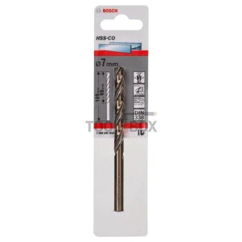 Свредло за метал BOSCH HSS-Co, DIN 338, 7x69x109мм
